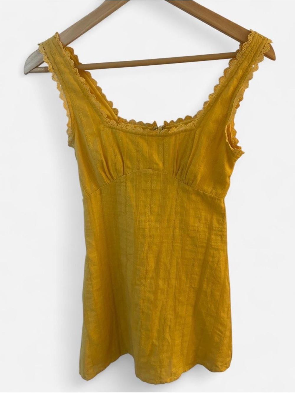 Altar'd State Mustard Lace-Trim Slip